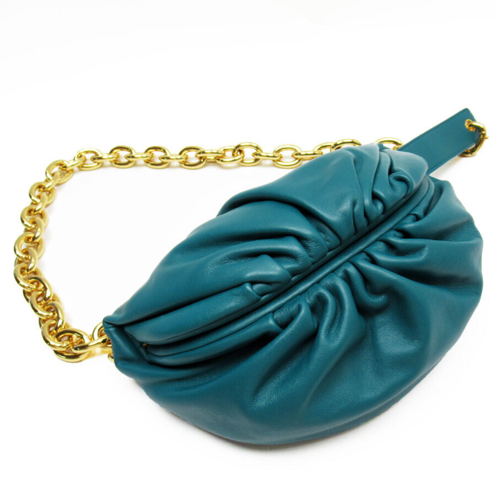 BOTTEGA Veneta The Chain Pouch leather green gold